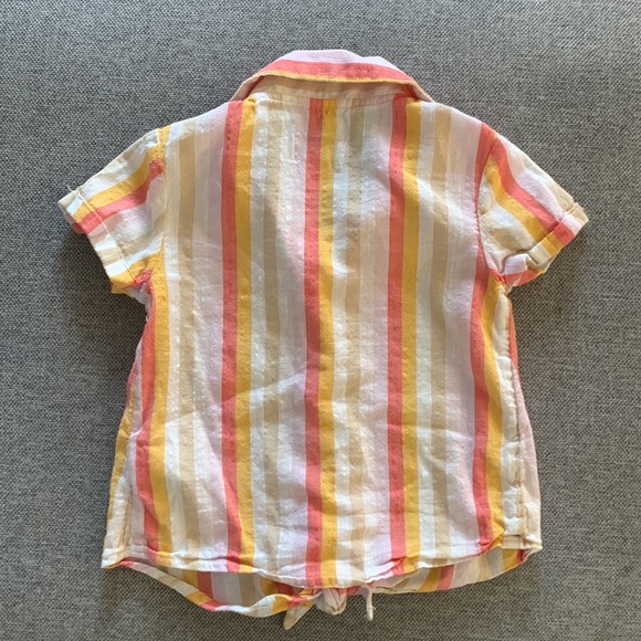 Summer striped button-up short sleeves blouse - Picture 5 of 7